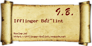 Ifflinger Bálint névjegykártya